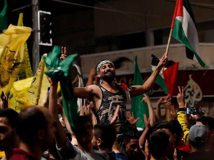 There was singing and dancing as Palestinians cheered peace in Gaza City.