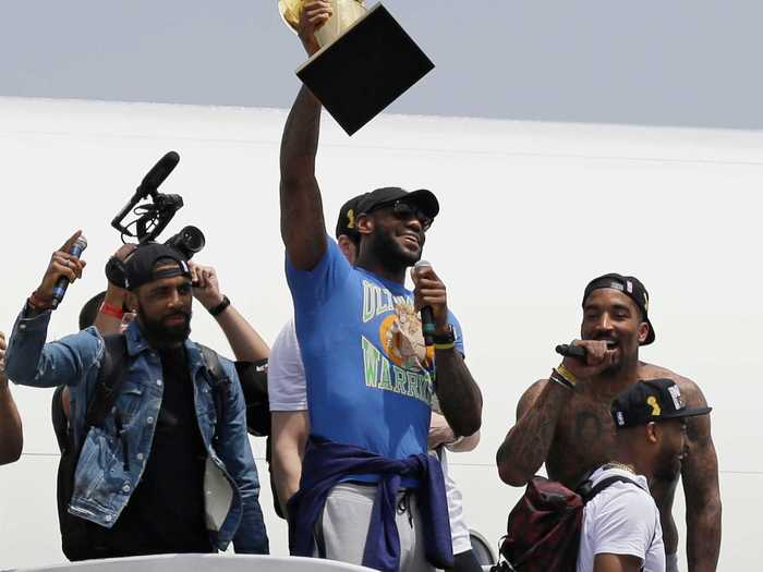 James appeared to troll the Warriors after winning the championship by wearing an "Ultimate Warrior" t-shirt.