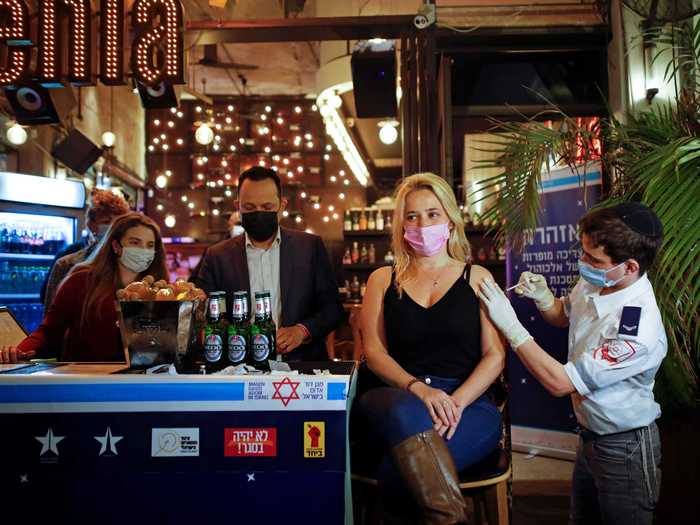 A bar in Tel Aviv has become an unusual vaccination site, offering COVID-19 jabs in exchange for a free drink.