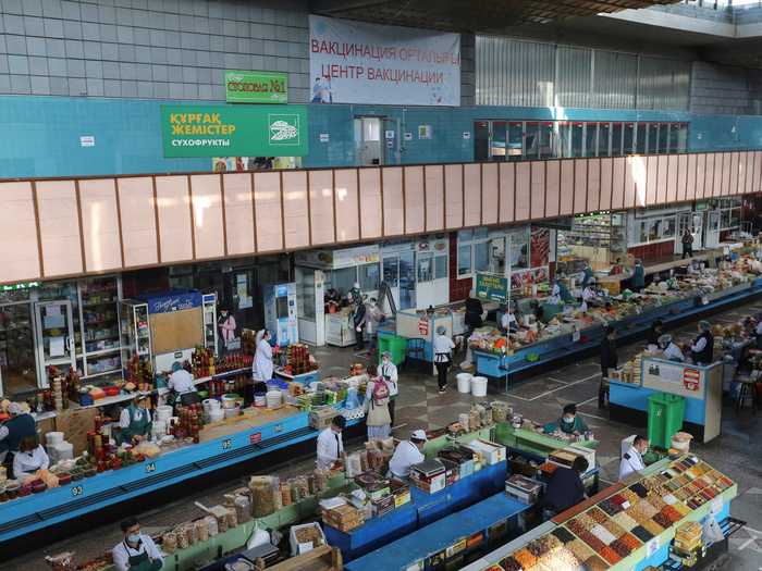 In Kazakhstan, health officials have turned a food market...