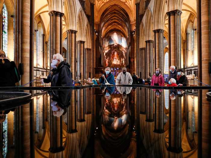 In the UK, some people are getting their jabs in an 800-year-old cathedral while organ music plays in the background to help them relax.