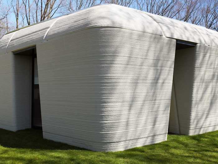 Aesthetics-wise, the printer can also create a more creative and non-traditional home, as seen with this new boulder-shaped house.