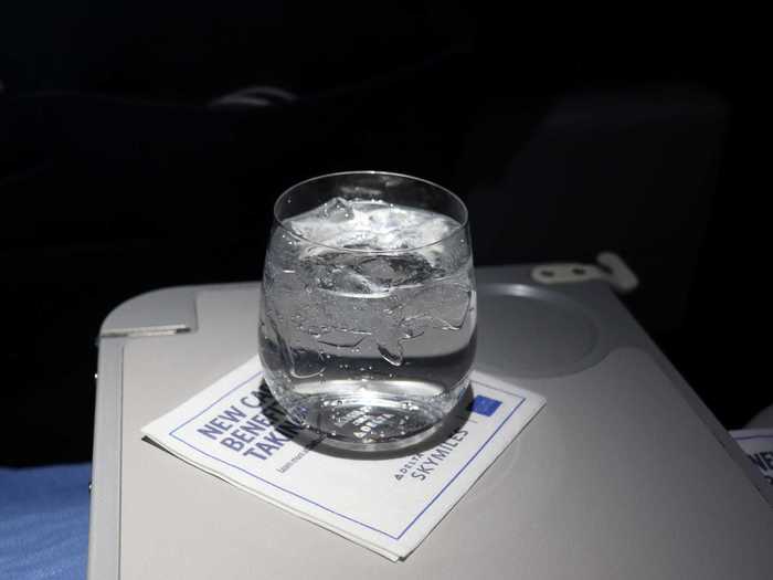 Back then, first class drinks were served in proper glassware.