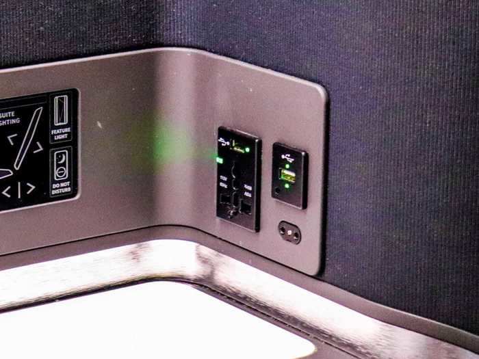 In-seat power through 110v AC power outlets and USB charging ports…