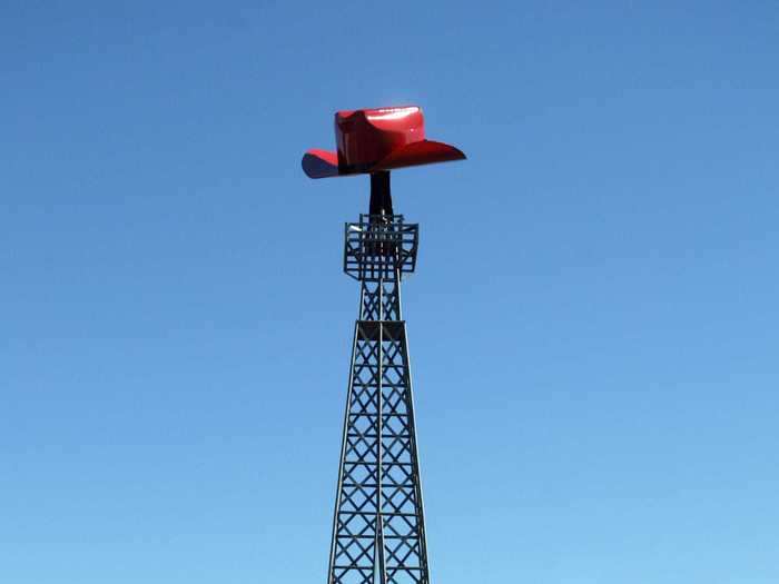 TEXAS: Eiffel Tower with Giant Cowboy Hat in Paris