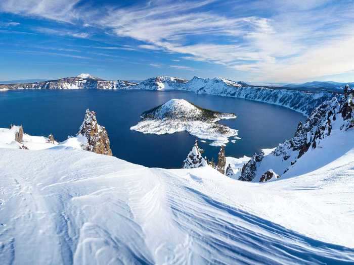 You can visit the deepest lake in the entire country at Crater Lake National Park in Oregon.