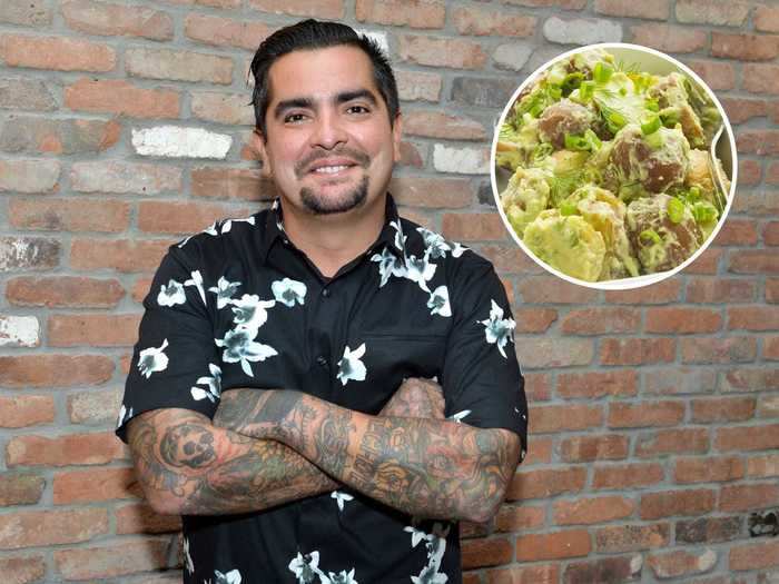 Aaron Sanchez also grills the potatoes in his recipe for potato salad.