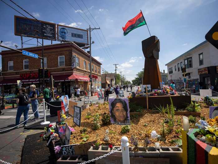 In Minneapolis, where Floyd was murdered during an arrest, people gathered at George Floyd Square to pay tribute.