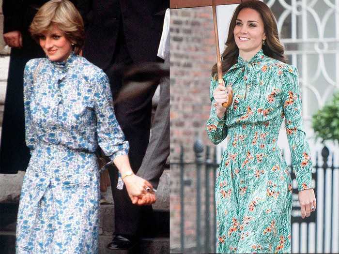 Middleton wore a floral dress in 2017 that looked like one from Princess Diana