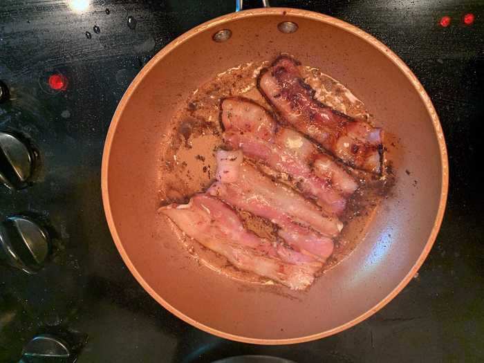 And just like that, it was time to cook! First, I got my bacon going.
