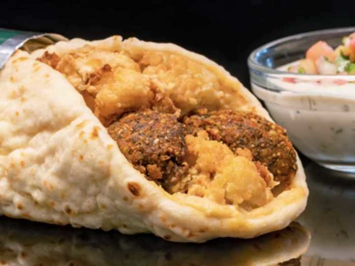 The Impossible Victory Falafel is one of a few plant-based options at Avengers Campus.