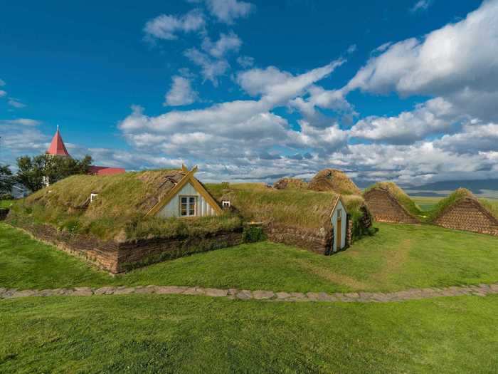 Turf houses in Iceland use the same technique to blend into their surroundings and keep the home well-insulated.