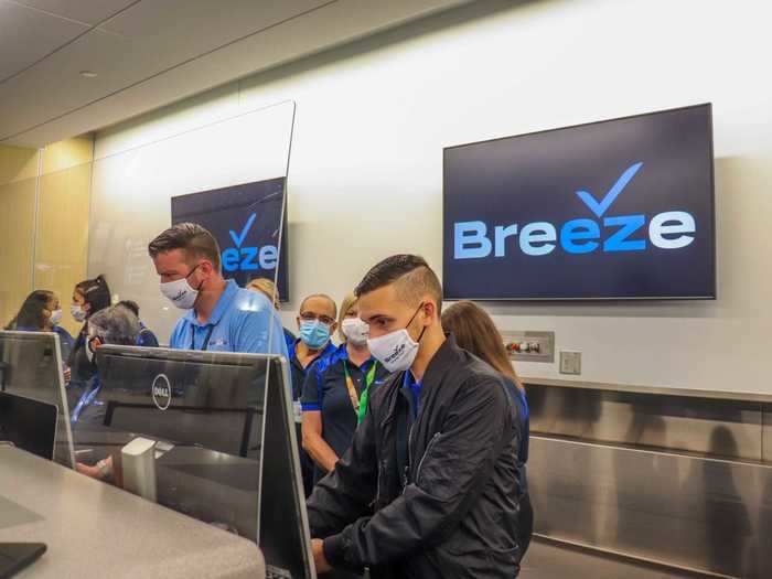 I arrived back at the airport the next morning for the first flight, Breeze Airways flight 1 with service from Tampa to Charleston, and went up to the counter to get a paper copy of the boarding pass.