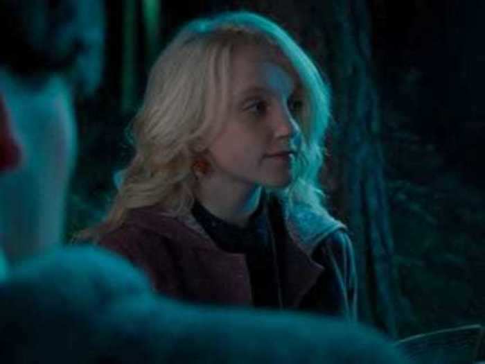 Luna Lovegood has a unique sense of style, with layers of bright mismatched clothes.