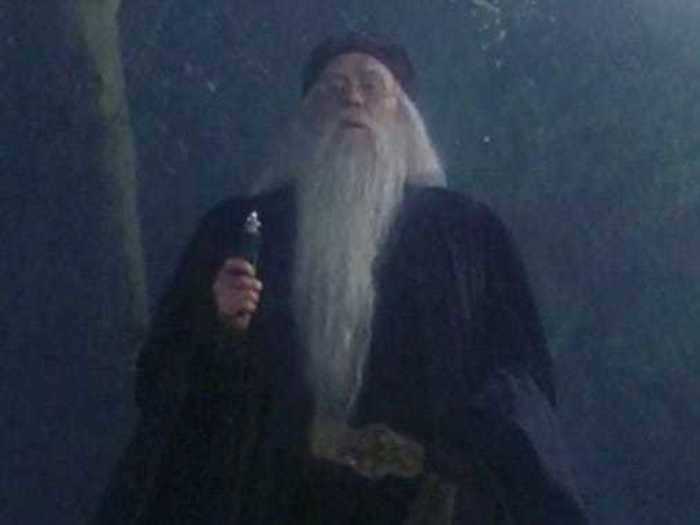 Dumbledore is the first character to appear on screen, and he does so in a very distinct look.