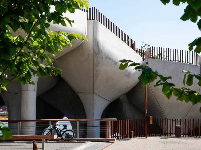 The concrete tulips, which are all different shapes, are arguably the most eye-catching feature of the park.