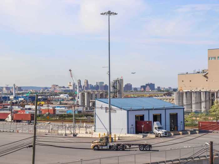 Trucks are weighed when they enter the port and credentials, known as transportation worker identification credentials, are checked. They