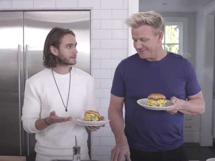 Gordon Ramsay demonstrated how to make a "perfect" breakfast sandwich with Zedd.