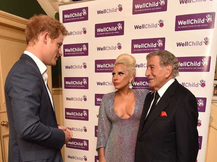 Lady Gaga wore another standout look during a meeting with Prince Harry in 2015.