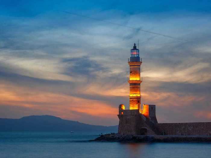 Chania Lighthouse in Greece was built in the late 16th century.