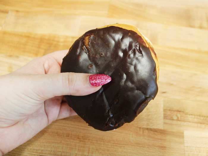 The Boston Kreme doughnut came with a thick coating of chocolate icing.