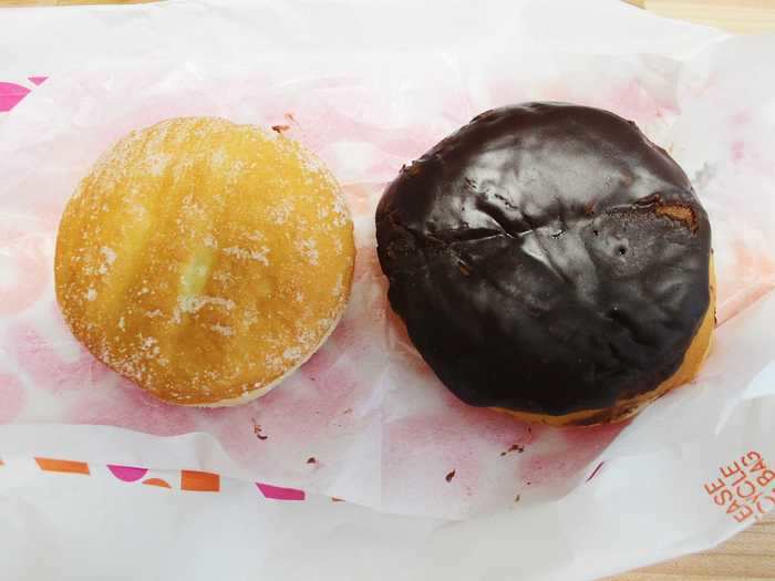 I also ordered a jelly doughnut and a Boston Kreme doughnut.