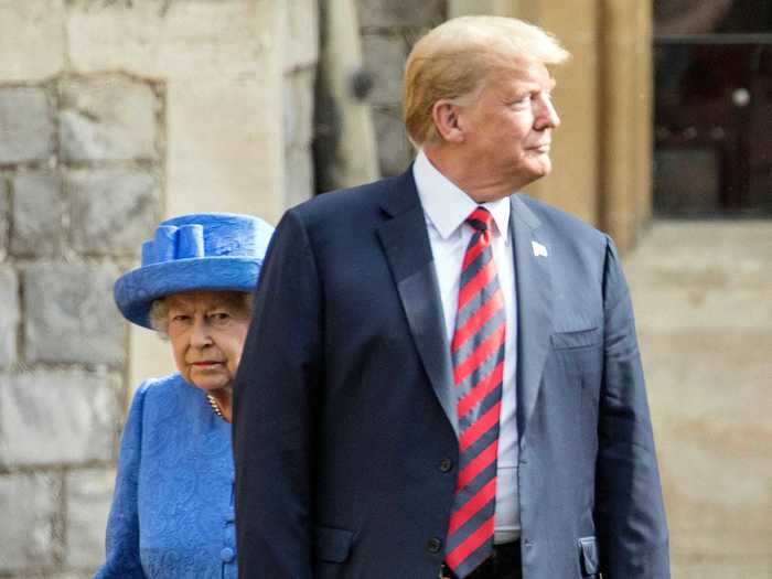 President Donald Trump appeared to break royal protocol several times while visiting Windsor Castle in 2018.