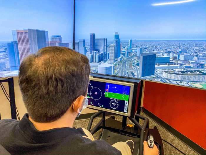 I followed the Harbor Freeway through downtown Los Angeles, the only obstacle between the stadium and the airport. But it was nothing the eVTOL couldn