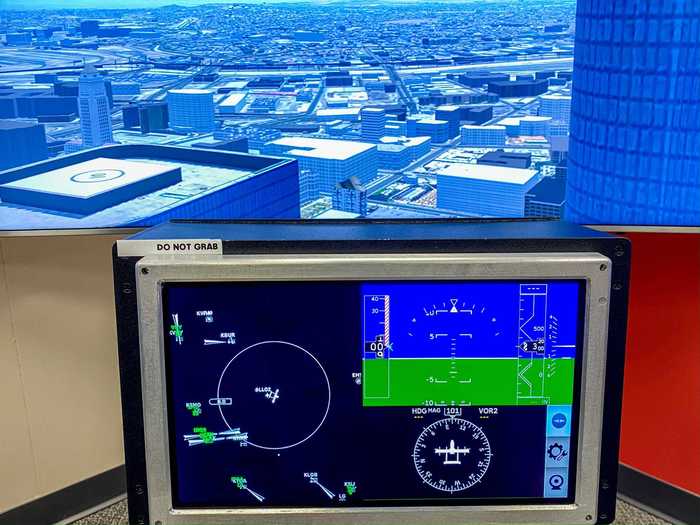 The simulator was incredibly basic but featured some of the tech that operators will be using. Honeywell eventually wants to makes eVTOLs seem familiar to first-time users by using automobile-style speedometers and smartphone-style battery indicators, for example.