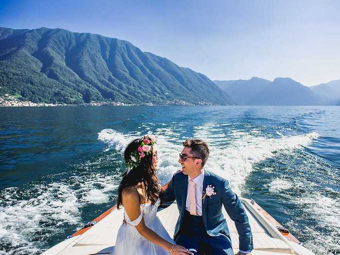 Some newlyweds took to the sea for their weddings.