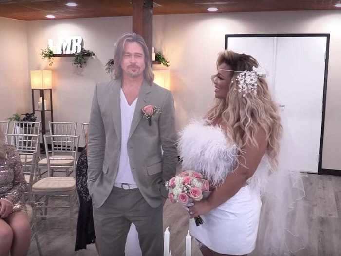 After weeks of teasing an engagement, Paytas got married to a cardboard cutout of Brad Pitt