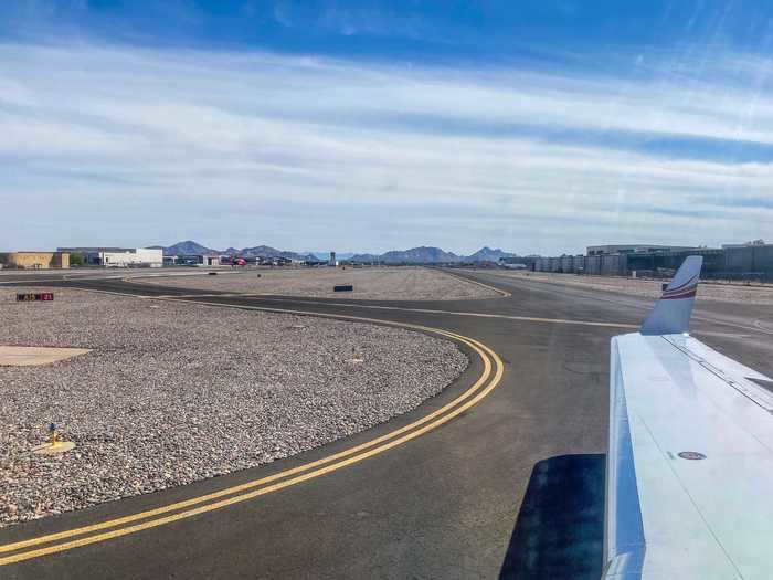 Scottsdale Airport was only moderately busy and it was less than 10 minutes from starting up the engines to reaching the runway.