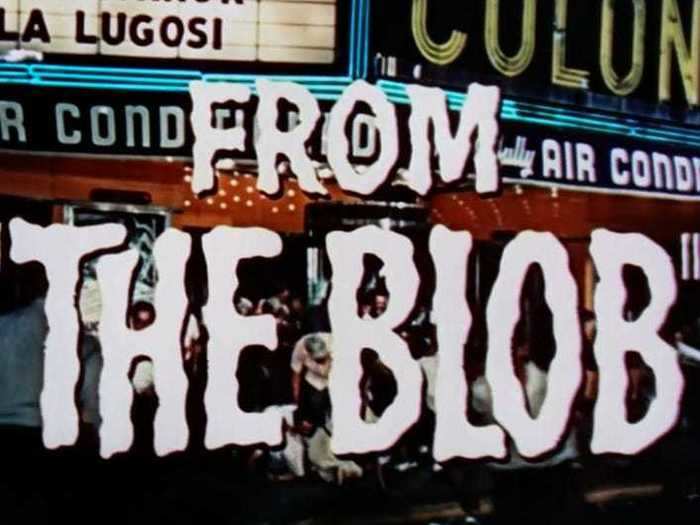 Part of the original trailer for "The Blob" is shown during the drive-in scene.