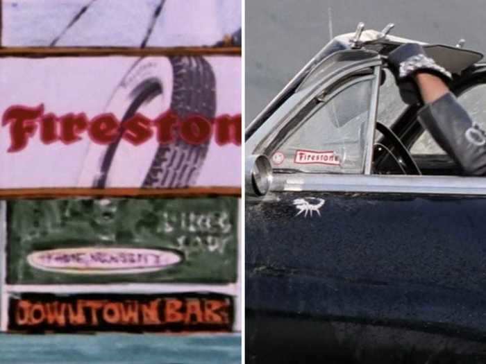 Firestone tires are featured prominently throughout the movie.