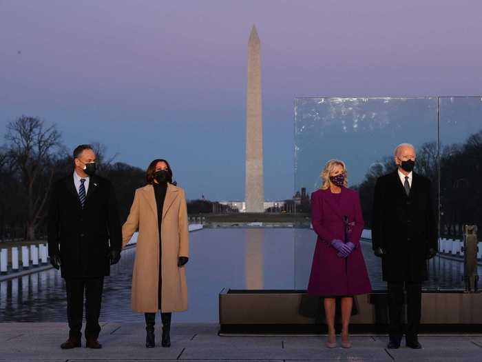 On the eve of the 2021 Presidential Inauguration, the first lady stepped out in a purple coat that seemingly pointed to a message of unity.