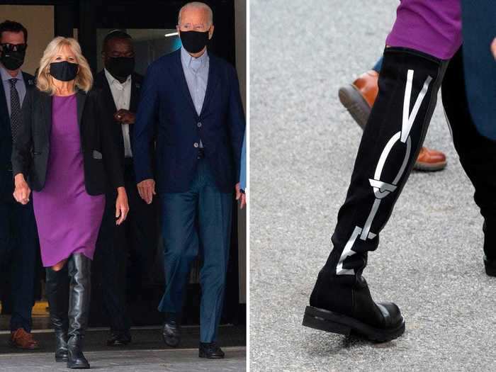 Jill Biden wore "vote" boots in September 2020 while voting in Delaware