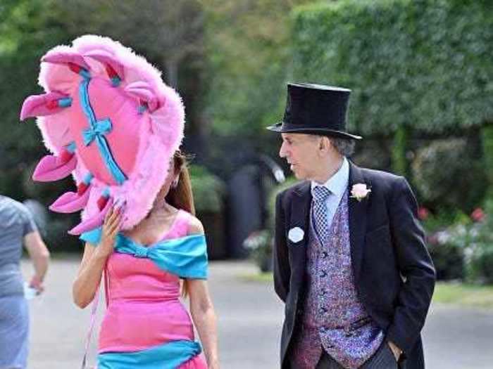 At the races, attendees often get creative and eccentric with their hat and outfit choices.