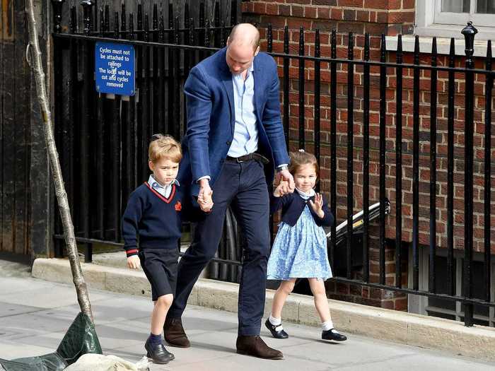 He took George and Charlotte to meet their new brother, Prince Louis, in 2018.