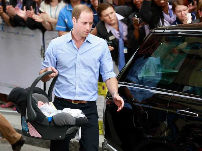 Prince William practiced using a baby car seat before the birth of his first child.