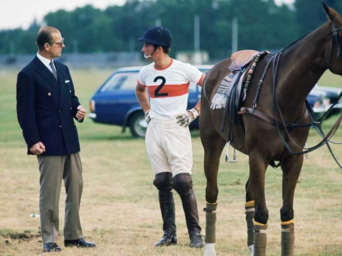 Charles went on to become an avid polo player, with his father watching games in the stands.