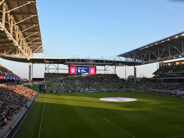 This allows the breezes from the south to travel through the stadium.