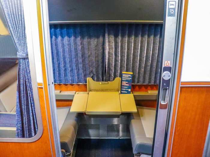 Roomette passengers do have dining car access but can choose to take their meals in their rooms, using the center table.