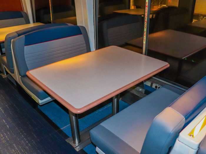 Food and drinks from the cafe car can also be enjoyed here as coach customers currently don