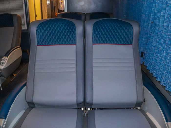 There are no dividers in between the seats, offering greater room to stretch out if riders don