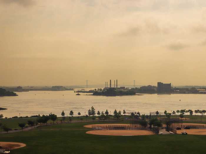 The morning glow was in full effect as the train crossed the Hell Gate Bridge and entered the Bronx.