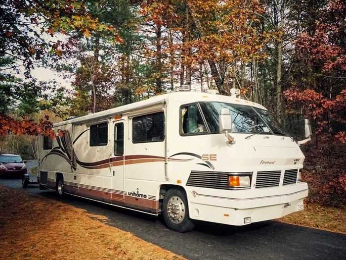 Once all their children were on board, they bought a 1995 Foretravel RV for $37,00.