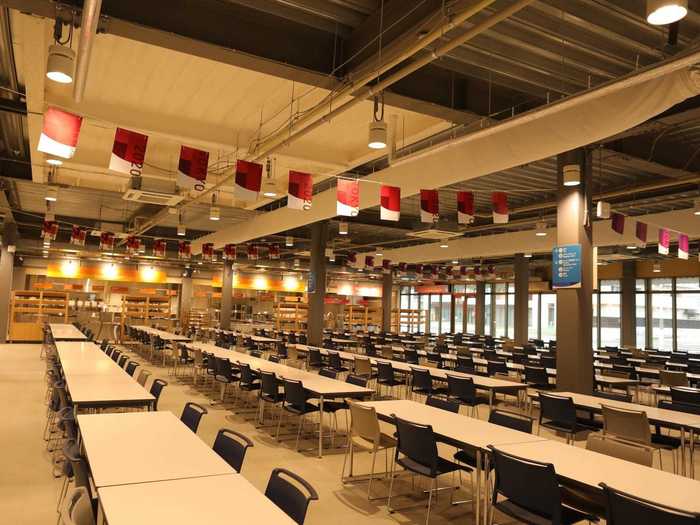 The Olympic Village dining hall takes up two floors and is one of the main features of the village.