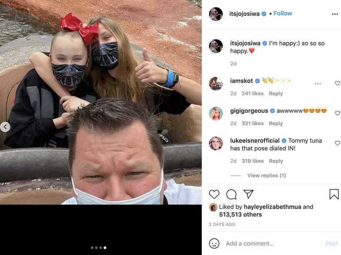 JoJo Siwa and her girlfriend Kylie Prew also visited the Orlando, Florida, park that month.