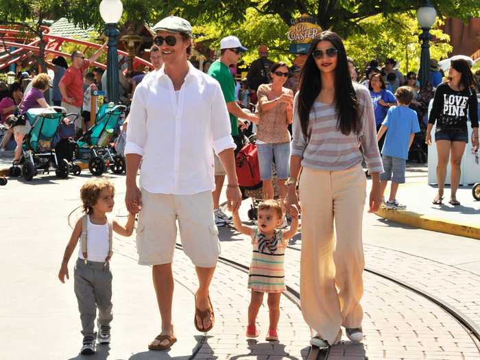 Matthew McConaughey and his wife Camila Alves brought their children along for a June 2011 date to Disneyland.