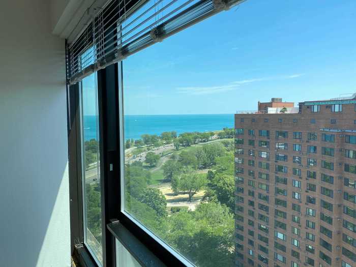 I fell in love with the view of Lake Michigan from the apartment windows.